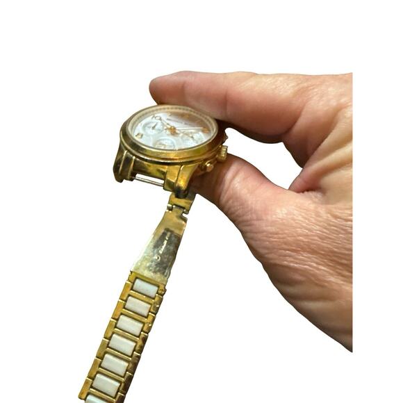 Michael Kors Watch Women TwoTone MK5742 White Gold Face Stainless Steel Back - Picture 2 of 13